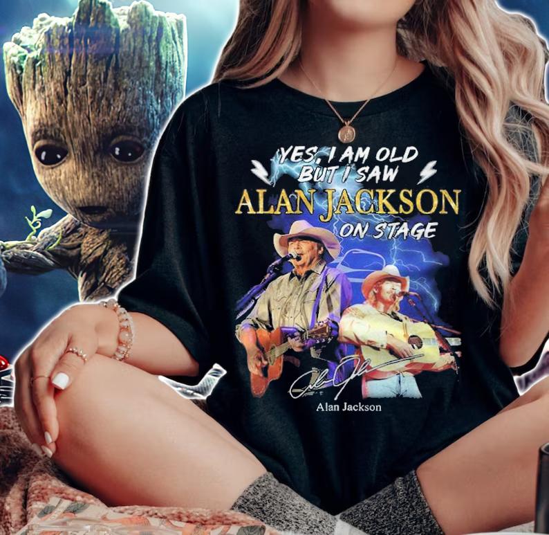 Yes I Am Old But I Saw Alan Jackson On Stage Signatures t-shirt