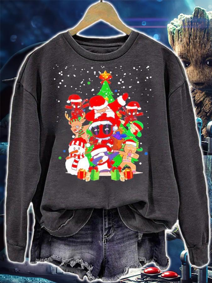 Deadpool Santa Claus Christmas Tree t-shirt