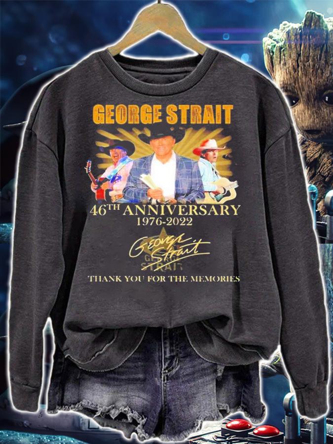 George Strait 46th Anniversary 1976-2022 Signatures Thank You For The Memories Shirt sweatshirt