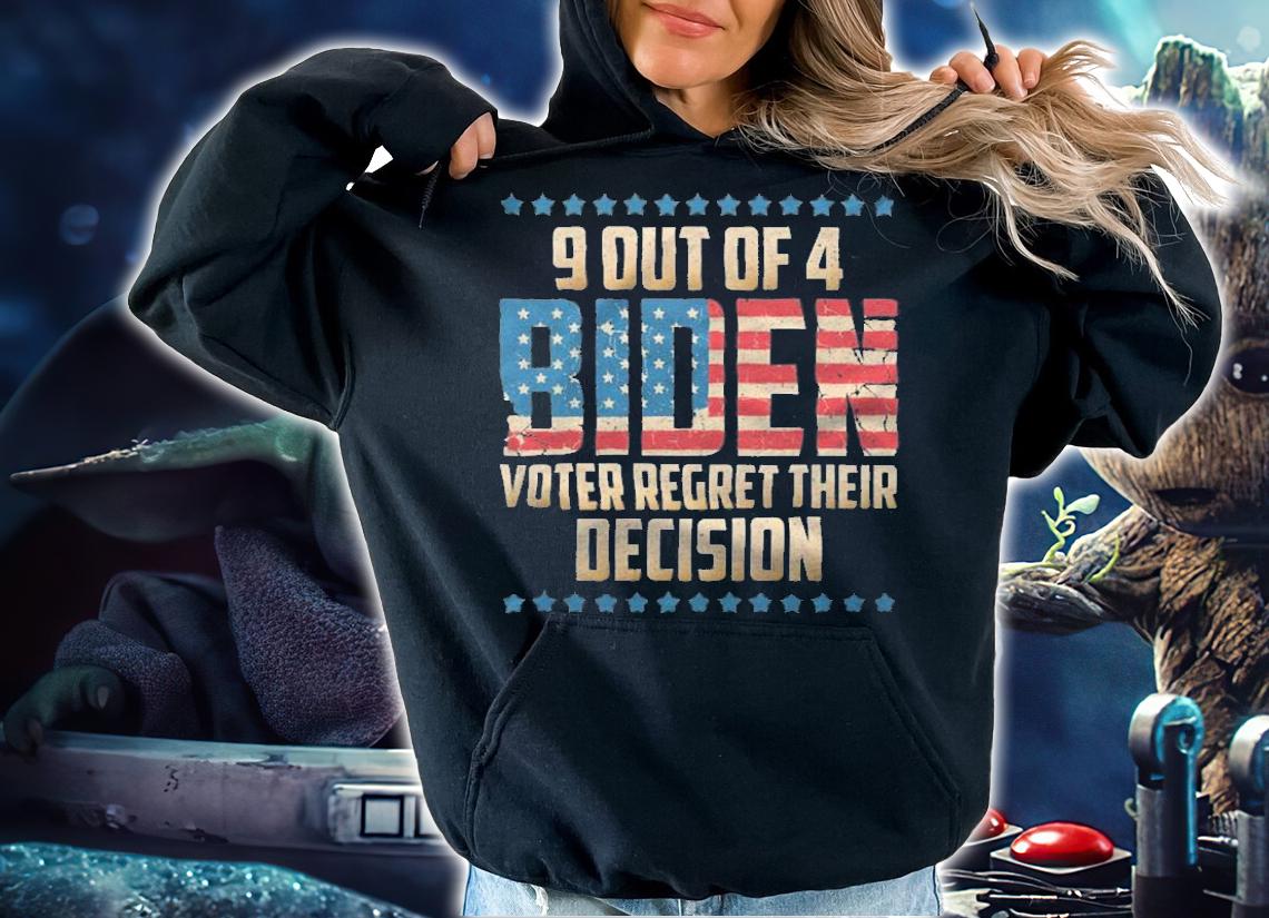 Hot 9 Out Of 4 Biden Voter Regret Their Decision USA Flag Vintage T-Shirt hoodie