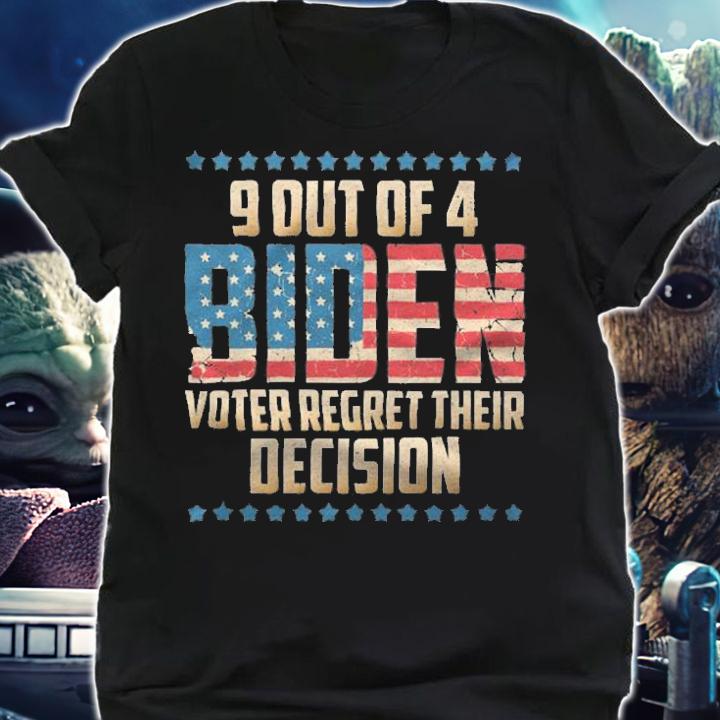 Hot 9 Out Of 4 Biden Voter Regret Their Decision USA Flag Vintage T-Shirt shirt