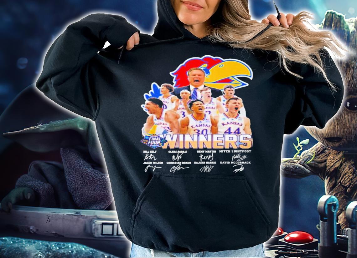 Kansas Jayhawks Winners Men's Basketball 2022 Signatures Shirt