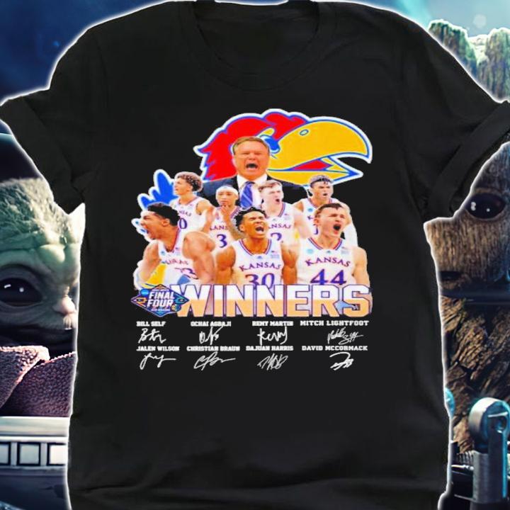 Kansas Jayhawks Winners Men's Basketball 2022 Signatures Shirt