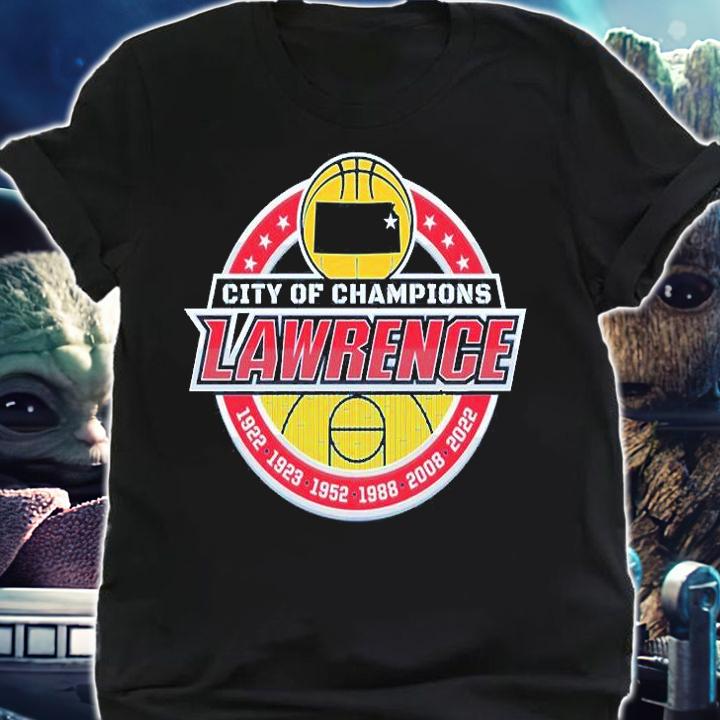 Lawrence City Of Champions Kansas College Basketball T-Shirt shirt