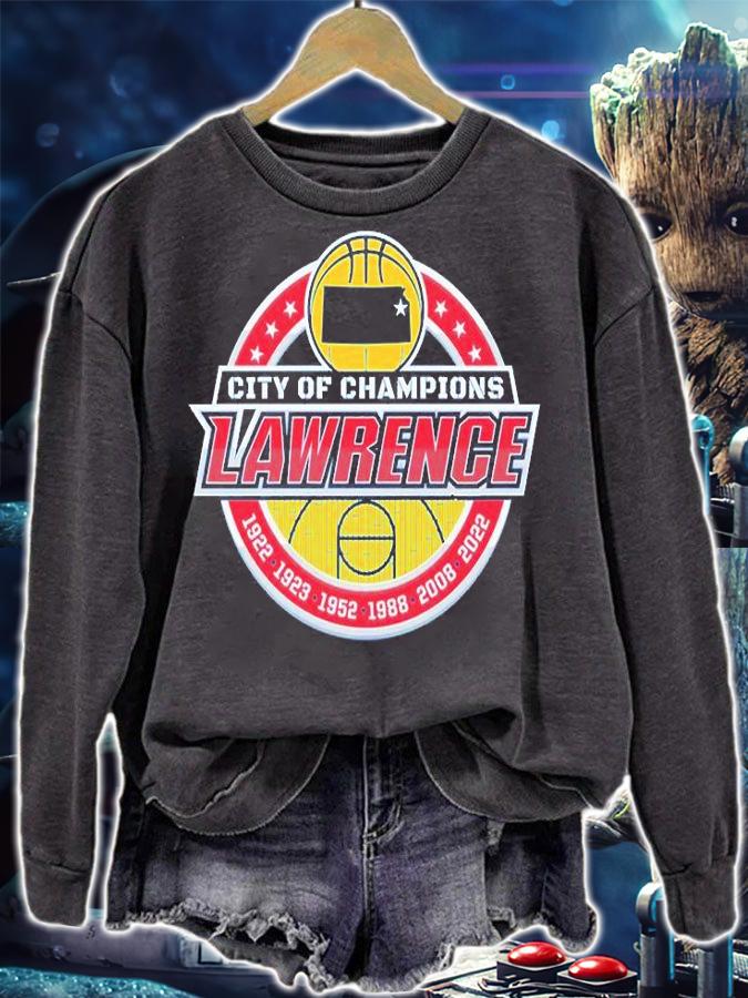 Lawrence City Of Champions Kansas College Basketball T-Shirt sweatshirt