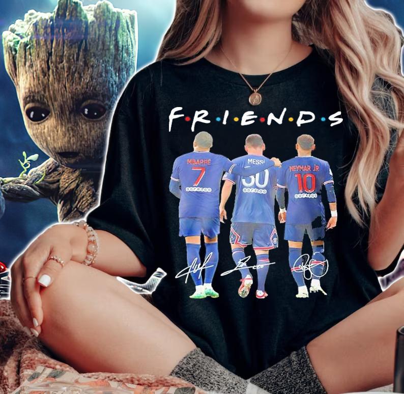 Mbappe Messi And Neymar Jr Friends Signatures Shirt