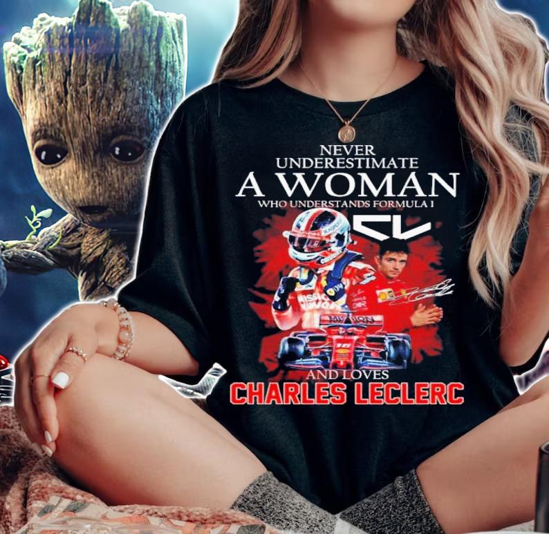 Never Underestimate A Woman Who Understands Motogp And Loves Charles Leclerc Signatures Shirt woman shirt