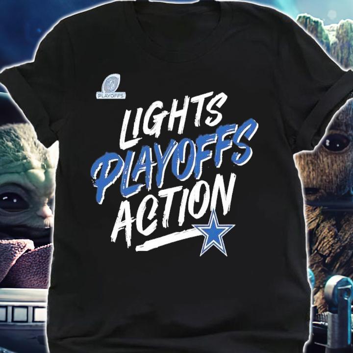 Dallas Cowboys 2021 NFL Playoffs Bound Lights Action shirt