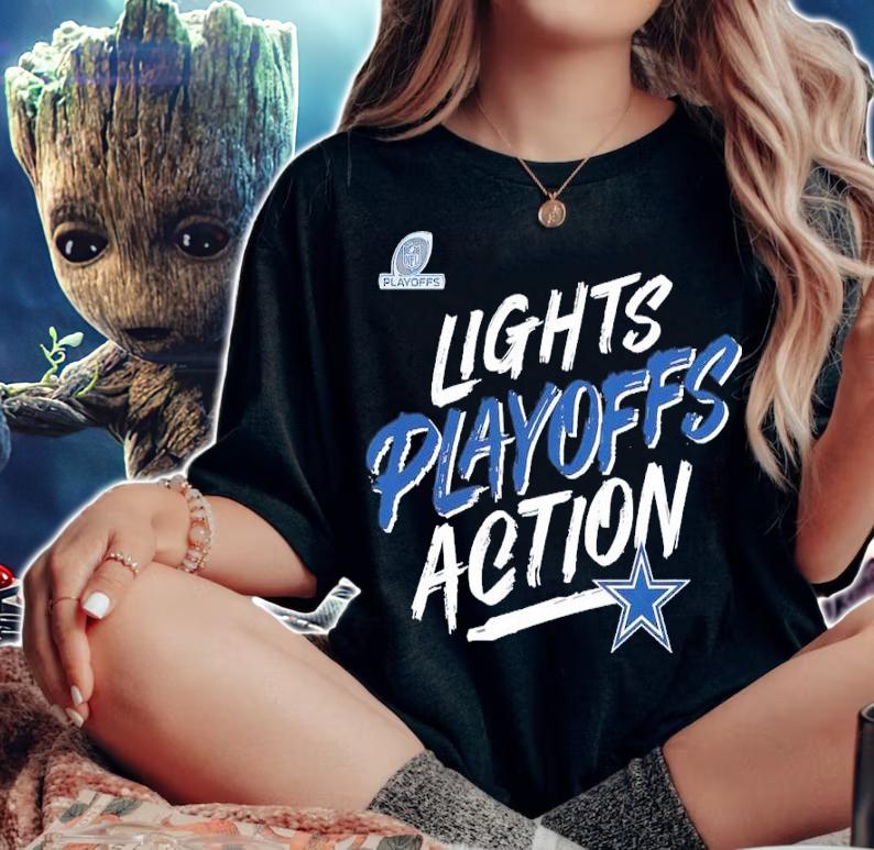 Dallas Cowboys 2021 NFL Playoffs Bound Lights Action shirt