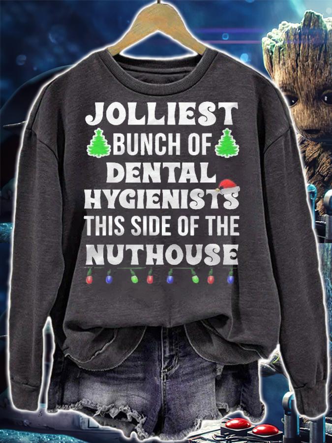 Jolliest Bunch Of Dental Hygienists Matching Group Christmas Shirt sweatshirt