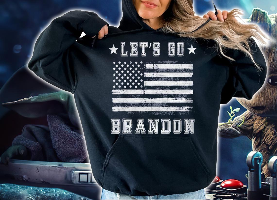 Lets Go Brandon Biden Chant Blacked Out American Flag Shirt hoodie