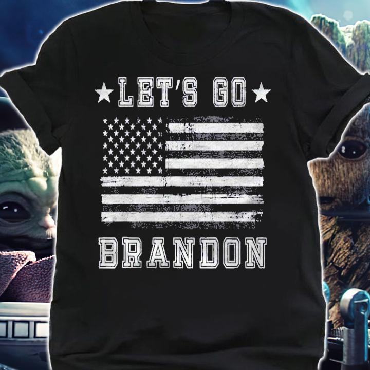 Lets Go Brandon Biden Chant Blacked Out American Flag Shirt shirt