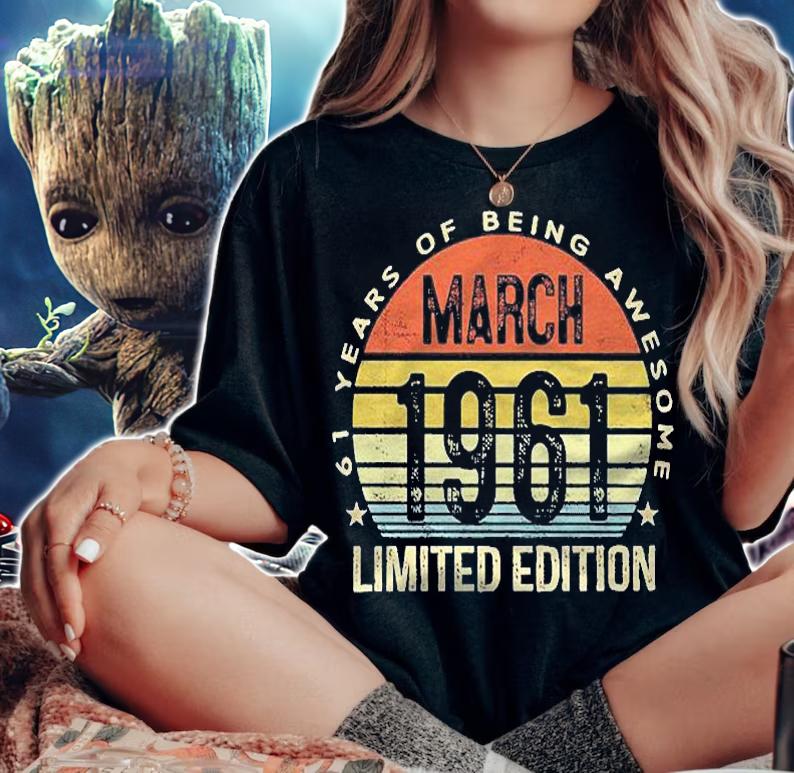 March 1961 Limited Edition 61St Birthday Gift Shirt
