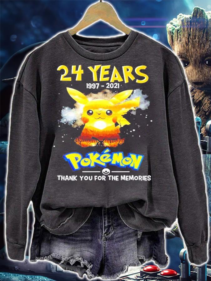 24 years 1997-2021 Pokemon thank you for the memories t-shirt sweatshirt