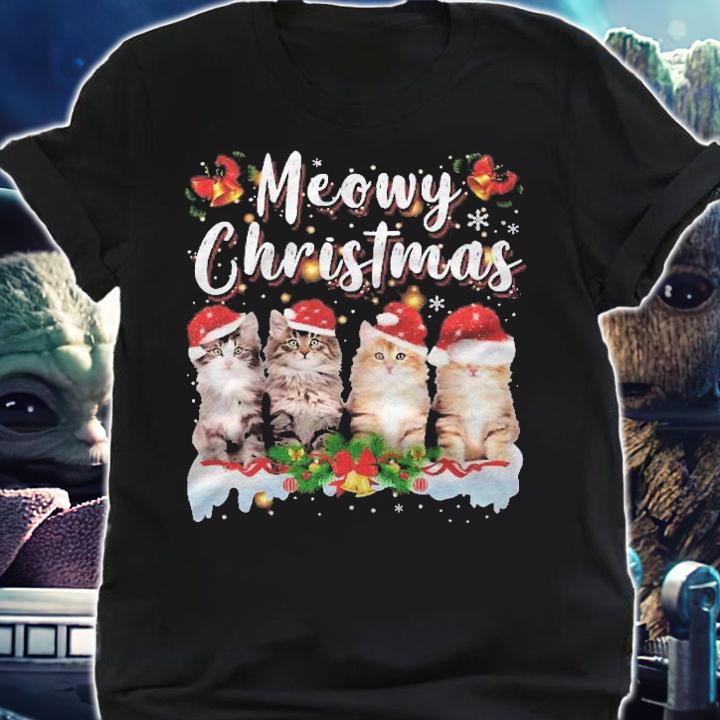 Cat Meowy Family Matching Christmas Pajamas Santa Cats Xmas Shirt shirt