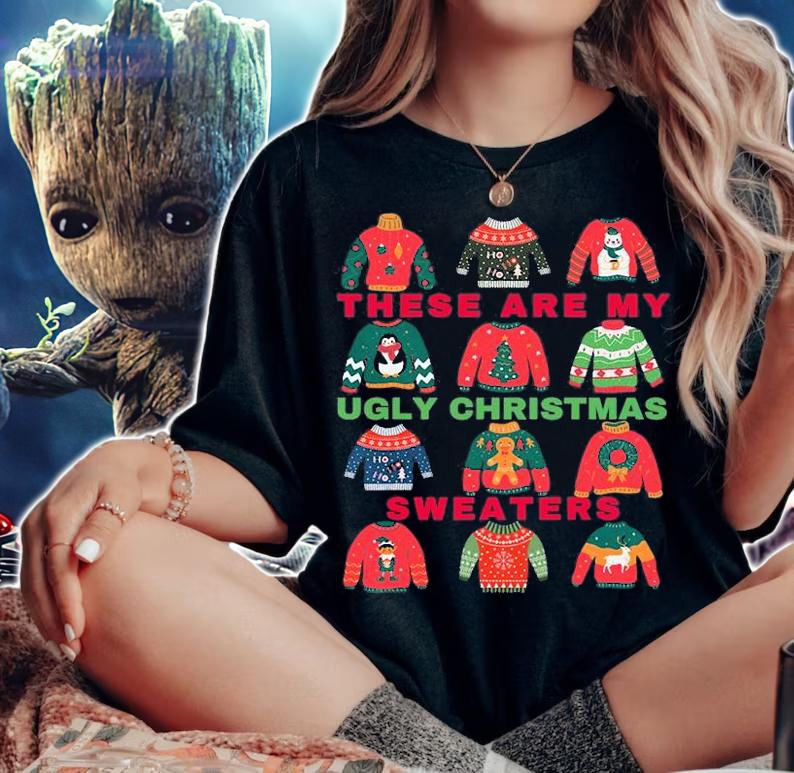 Funny Ugly Holiday The are my Ugly Christmas Sweaters T-Shirt woman shirt