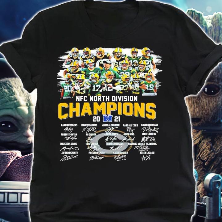 Green Bay Packer Football NFC North Division Champions 2021 Signatures Shirt