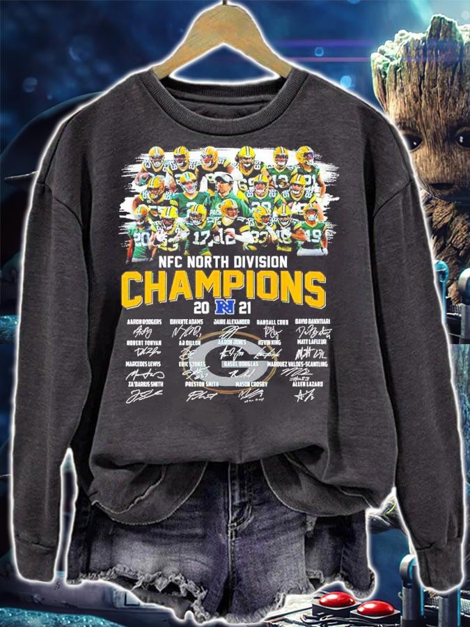 Green Bay Packer Football NFC North Division Champions 2021 Signatures Shirt