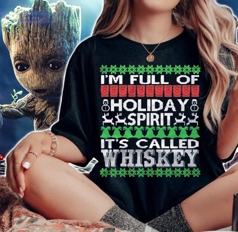 Im Full Of Holiday Spirit Called Whiskey Ugly Xmas shirt