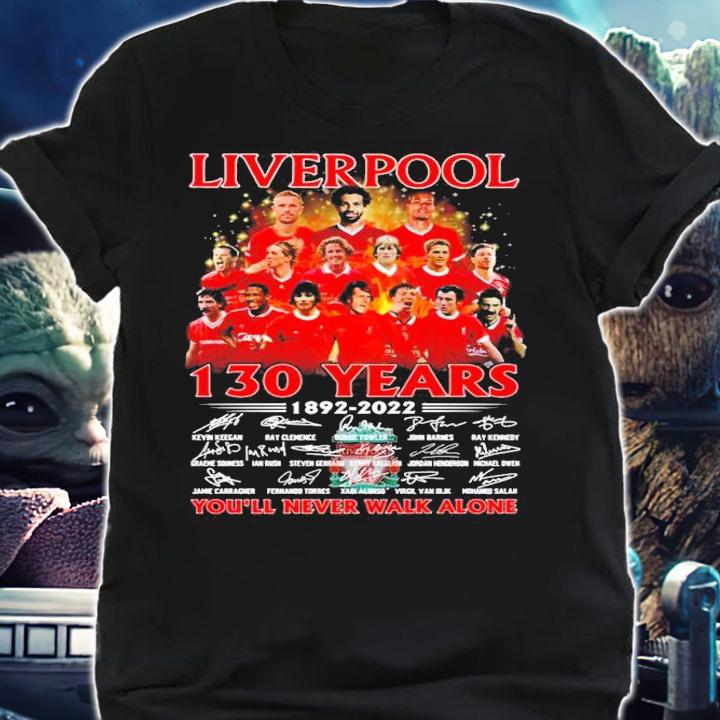 Liverpool 130 Years 1892-2022 Signatures You'll Never Walk Alone Shirt shirt