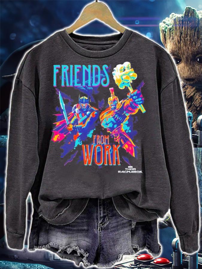 Marvel Thor Ragnarok Working Friends Neon Blast Shirt
