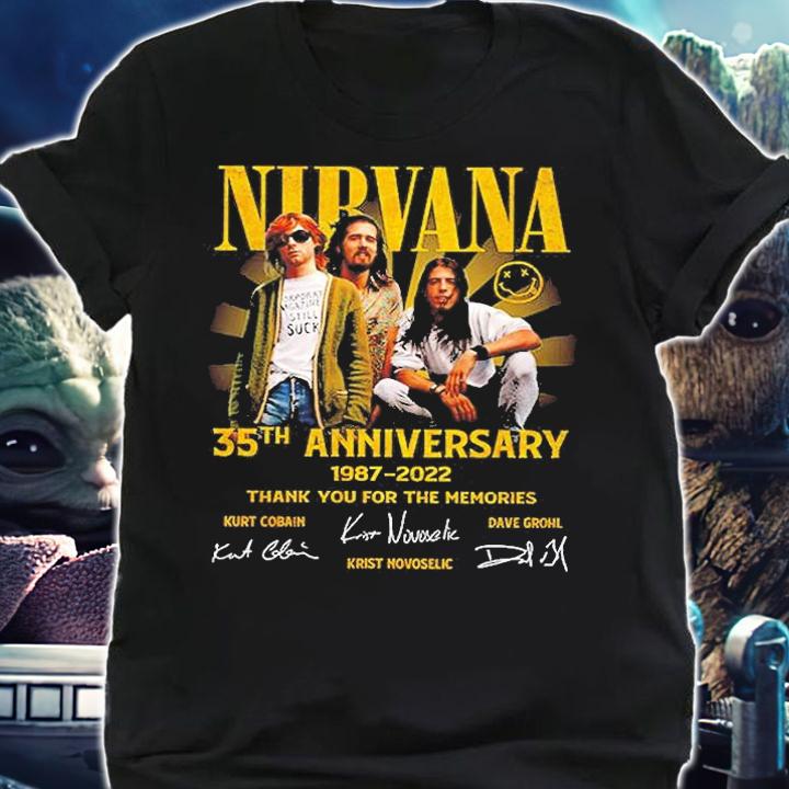 Nirvana 35th Anniversary 1987-2022 Thank You The Memories T-Shirt shirt