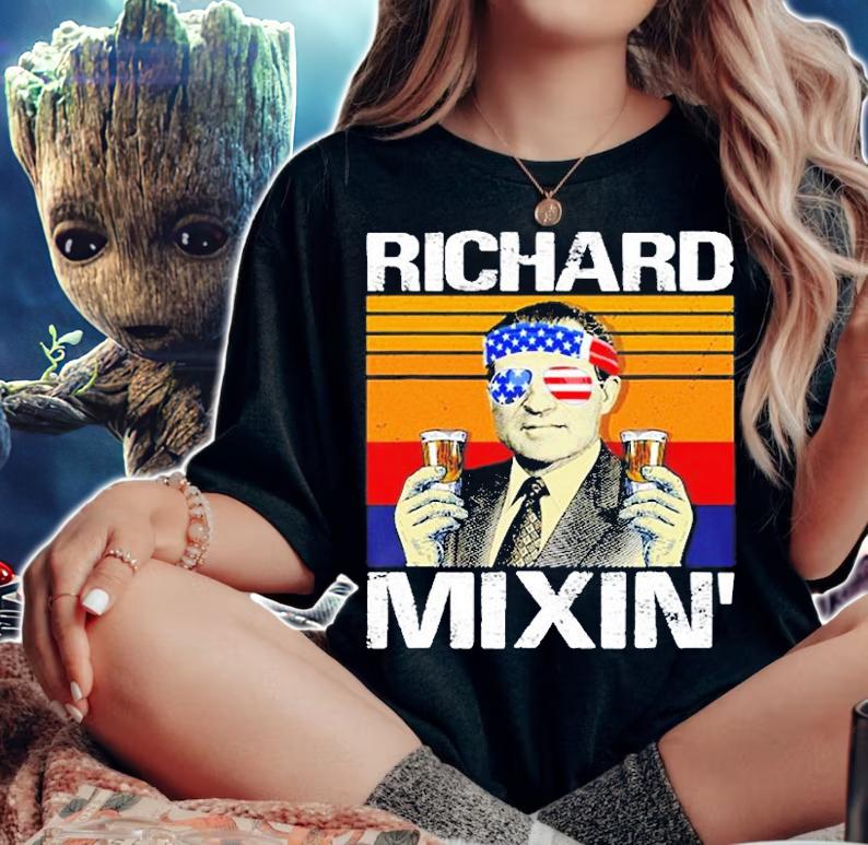 Richard Mixin 4Th Of July Funny Richard Nixon Drinking Party T-Shirt woman shirt