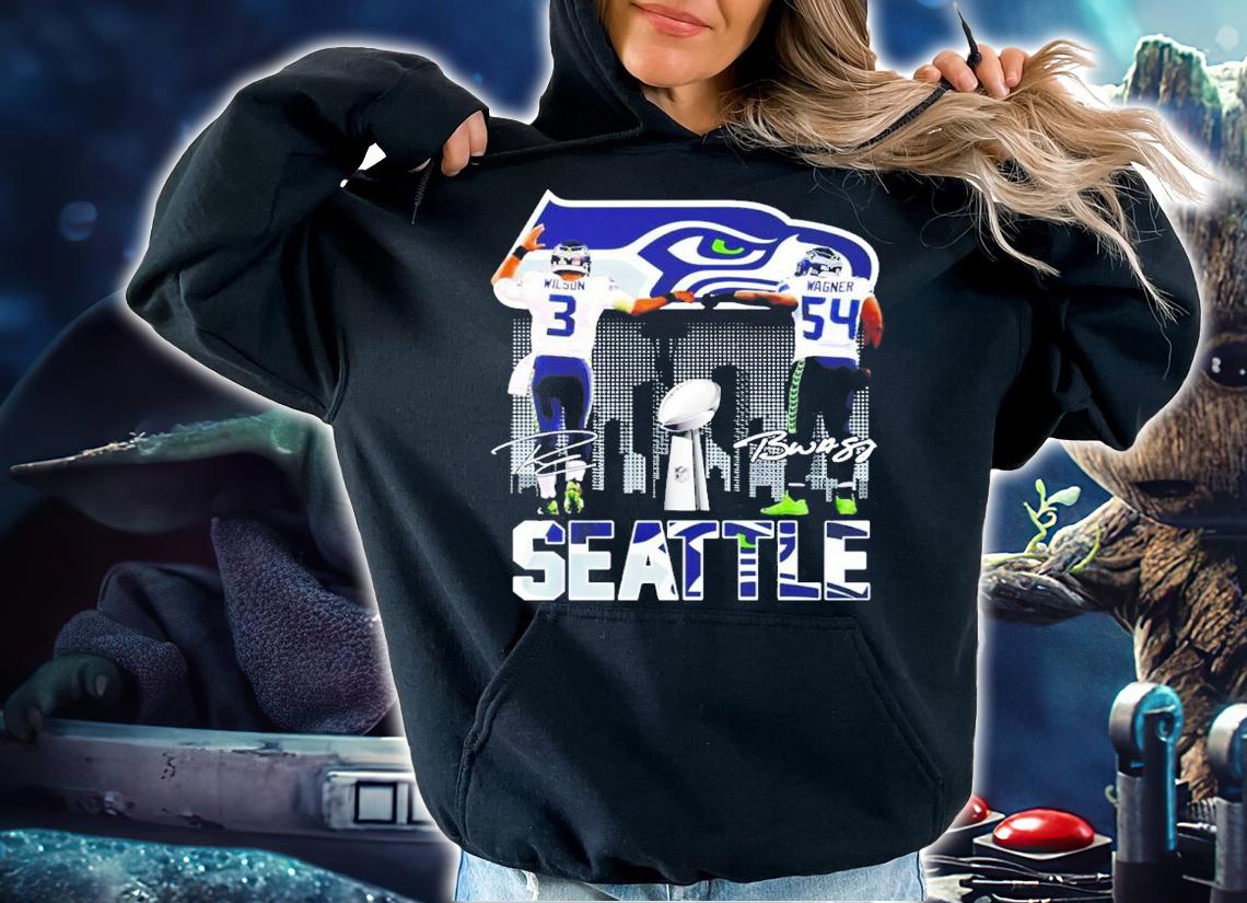Seattle Seahawks Russell Wilson Vs Bobby Wagner Signatures Shirt hoodie