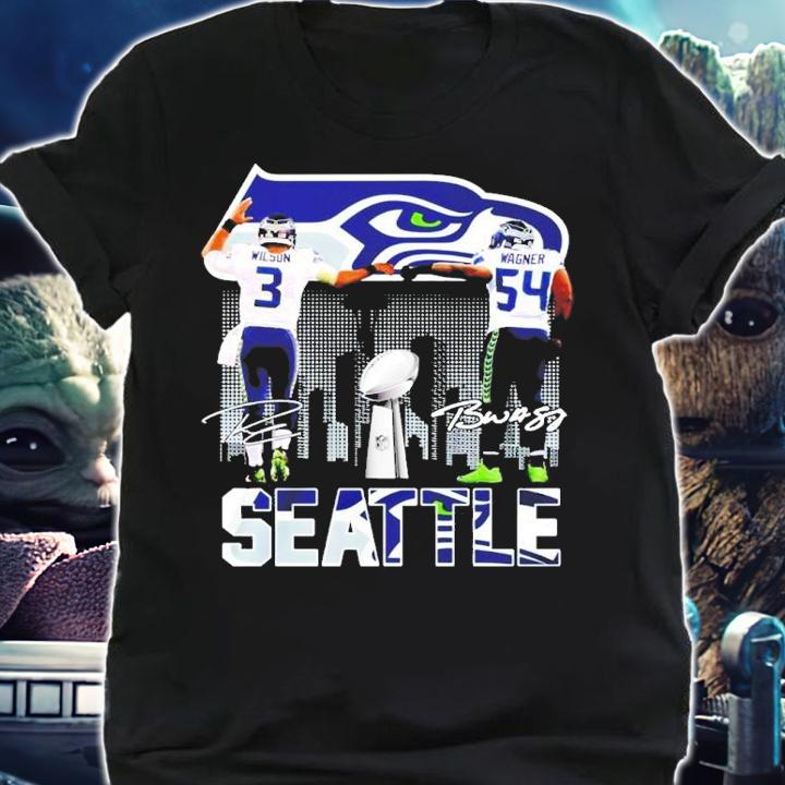 Seattle Seahawks Russell Wilson Vs Bobby Wagner Signatures Shirt shirt