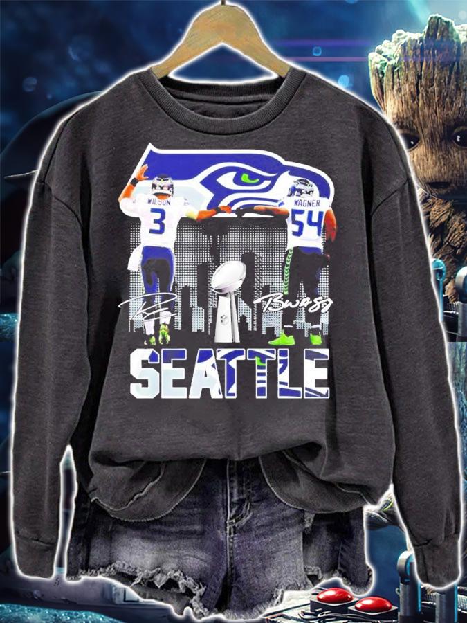 Seattle Seahawks Russell Wilson Vs Bobby Wagner Signatures Shirt sweatshirt