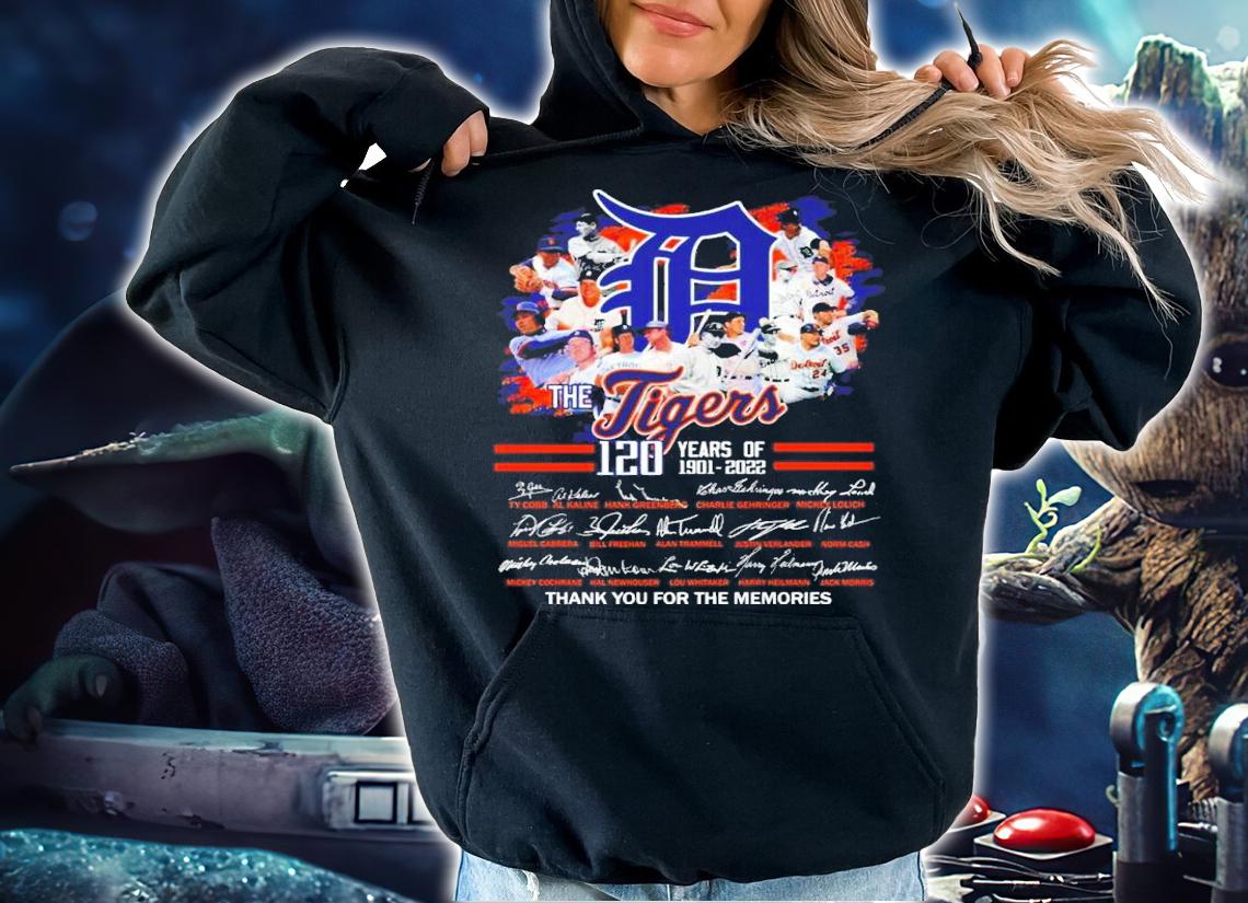 The Tigers 120 years of 1901-2022 signatures thank you for the memories shirt