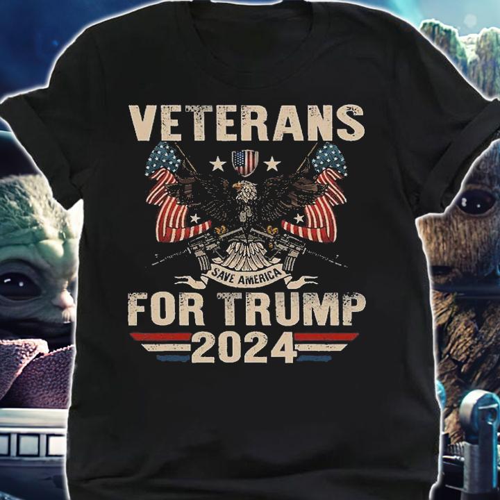 Veterans Trump 2024 Save America For Trump 2024 Vintage Eagle T-Shirt shirt