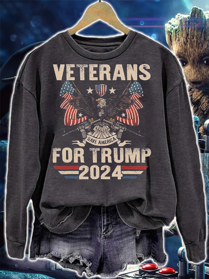 Veterans Trump 2024 Save America For Trump 2024 Vintage Eagle T-Shirt sweatshirt