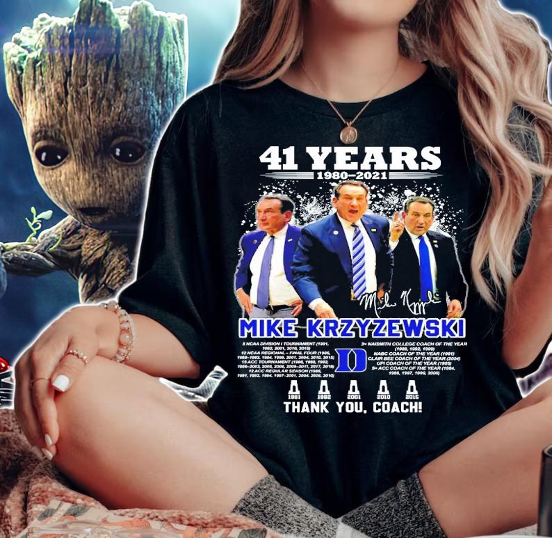 41 years 1980-2021 Mike Krzyzewski signature shirt woman shirt