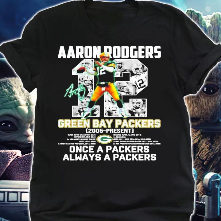Aaron Rodgers Green Bay Packers 2005 present signature shirt shirt