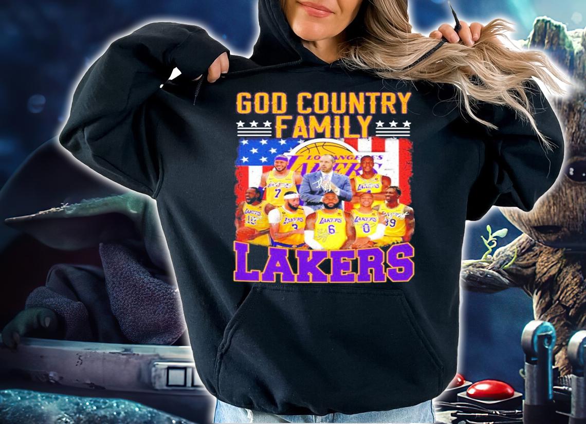 God country family Los Angeles Laker signatures shirt hoodie