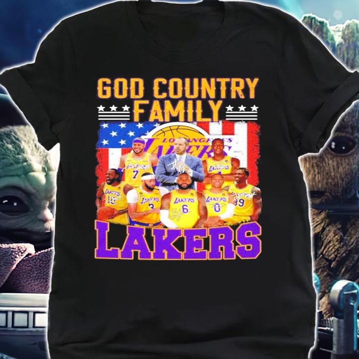 God country family Los Angeles Laker signatures shirt shirt