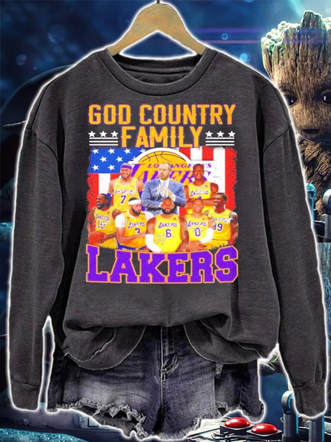 God country family Los Angeles Laker signatures shirt sweatshirt