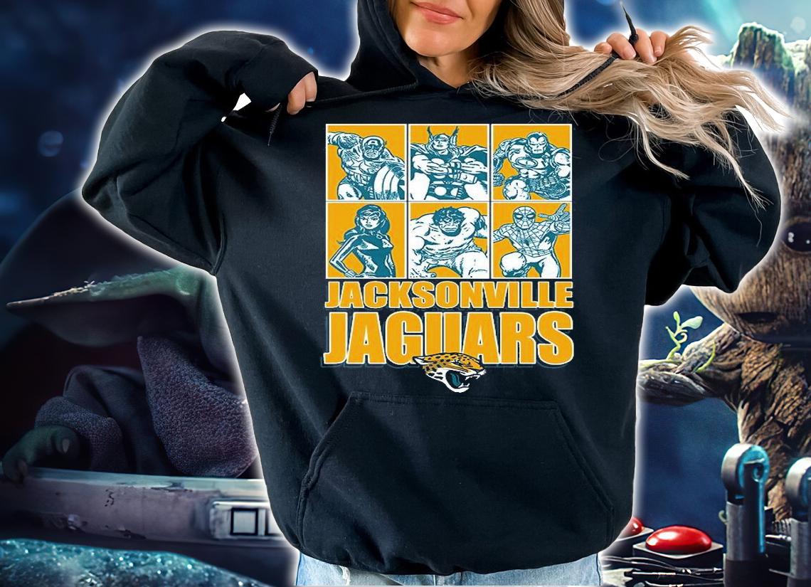 Jacksonville Jaguars Disney Marvel Avengers Line-Up shirt hoodie
