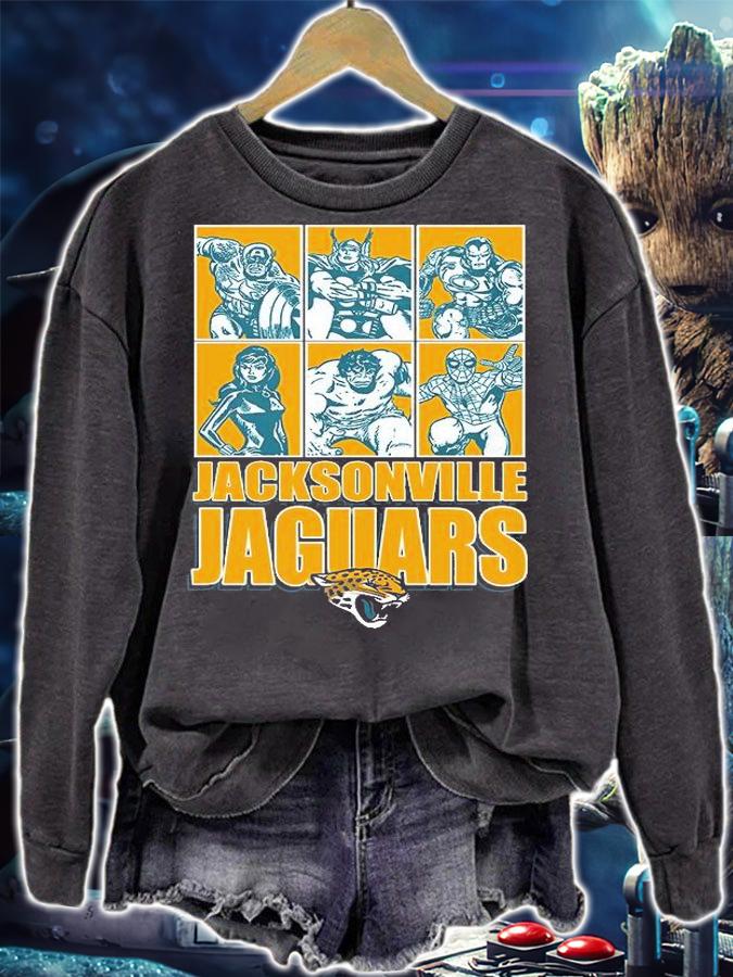 Jacksonville Jaguars Disney Marvel Avengers Line-Up shirt sweatshirt