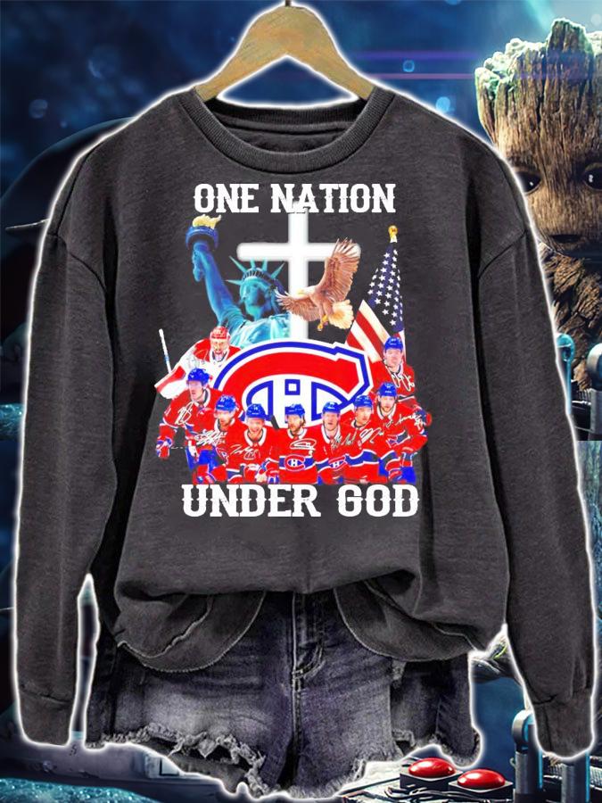 Montreal Canadiens one nation under god t-shirt sweatshirt