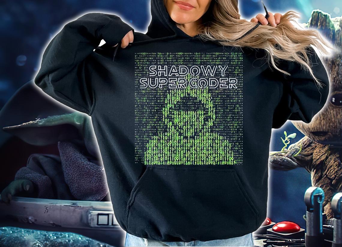 Shadowy super coder hacker T-shirt
