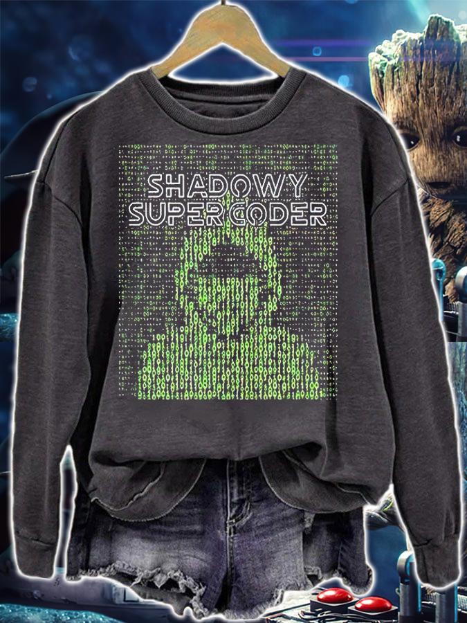 Shadowy super coder hacker T-shirt