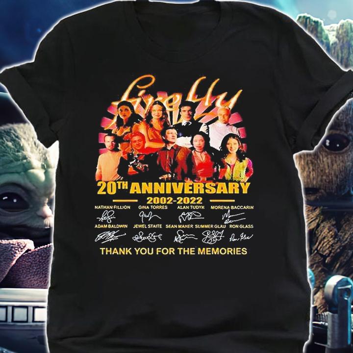 Firefly 20th anniversary 2002-2022 thank You for the memories signatures T-shirt