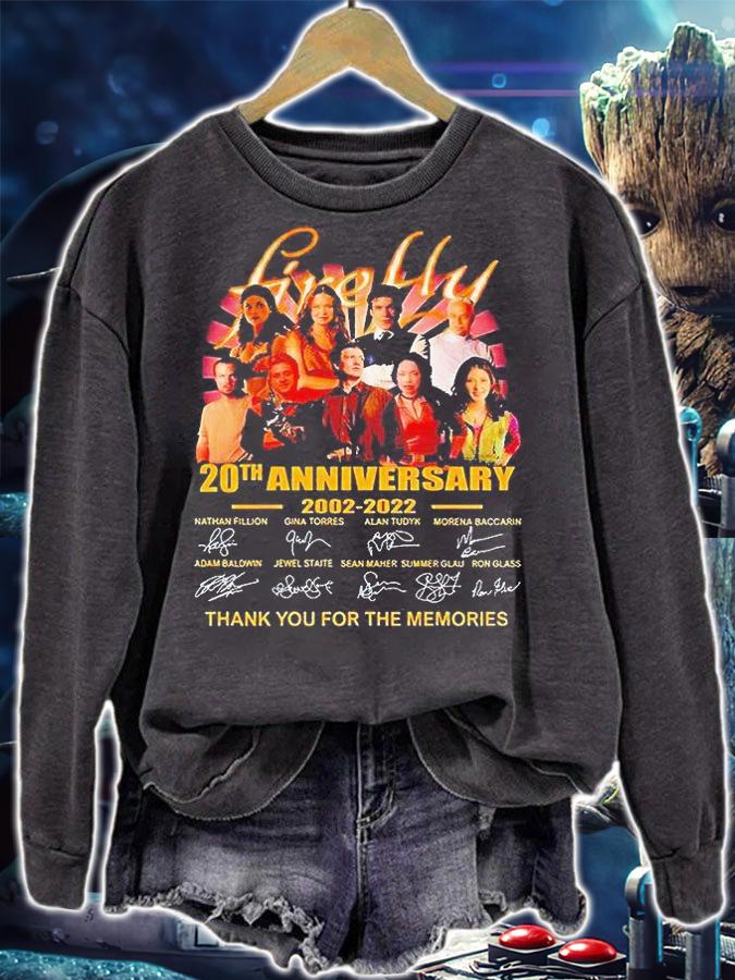 Firefly 20th anniversary 2002-2022 thank You for the memories signatures T-shirt