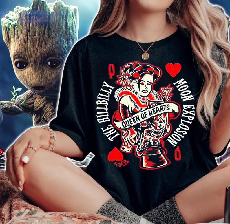 The hillbilly moon explosion queen of hearts T-shirt woman shirt