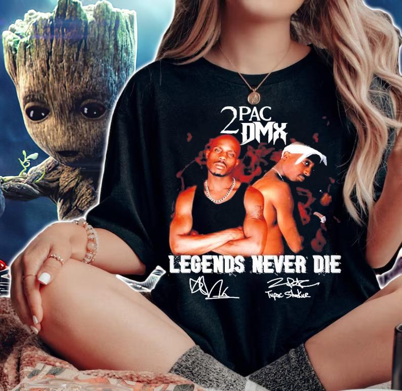 Trending 2PAC DMX Legends never die signature shirt t-shirt