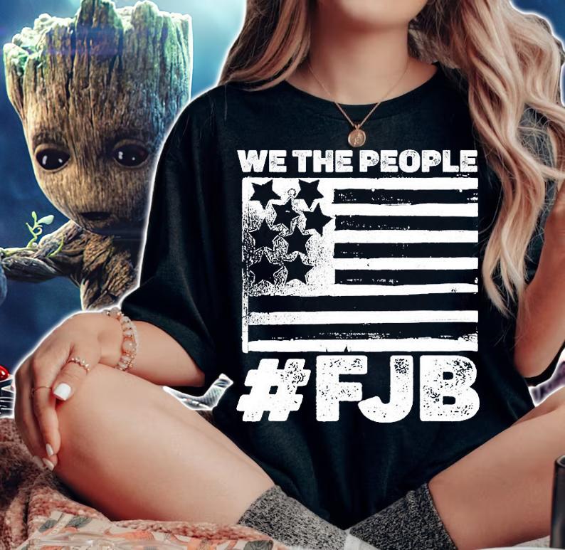 White Grunge FJB Pro America Flag T-Shirt woman shirt