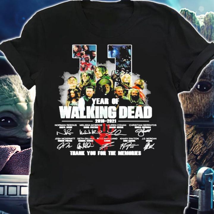 11 years of the Walking Dead 2010-2021 signatures thank you for the memories shirt
