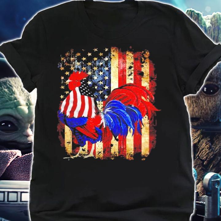 Dad Chicken Happy Independence Day American shirt